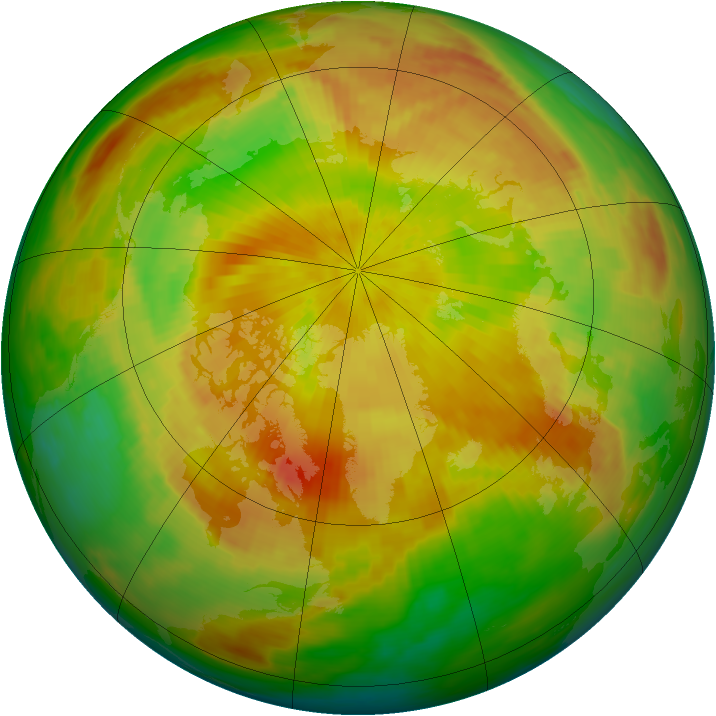 Arctic ozone map for 29 April 1992